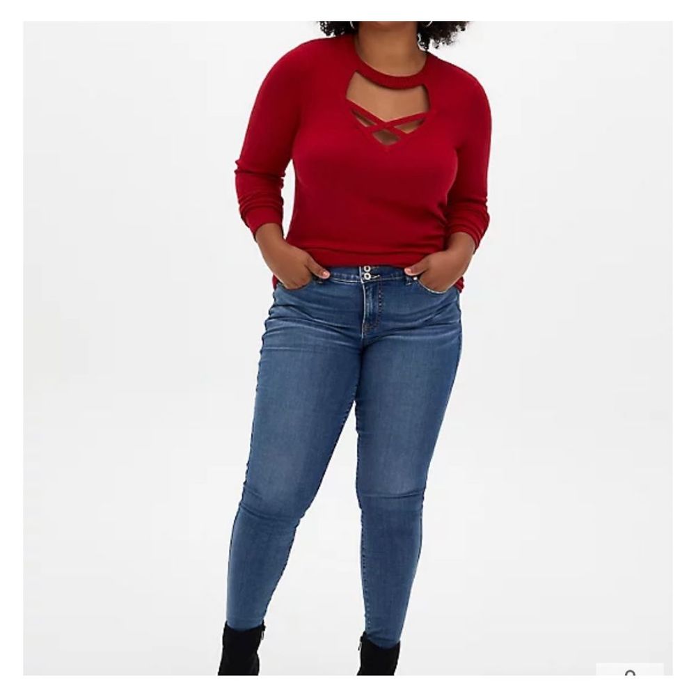 Pre-loved Torrid Red Cage Sweater Size 00 Plus